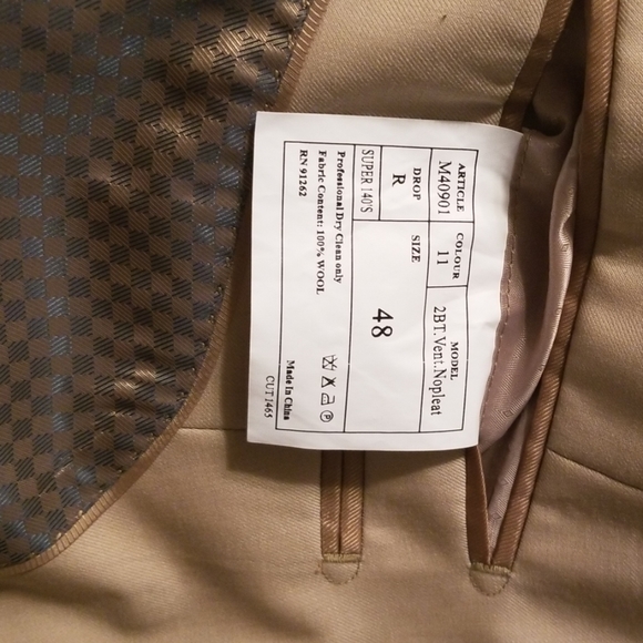 Tan 2 piece suit 48R
